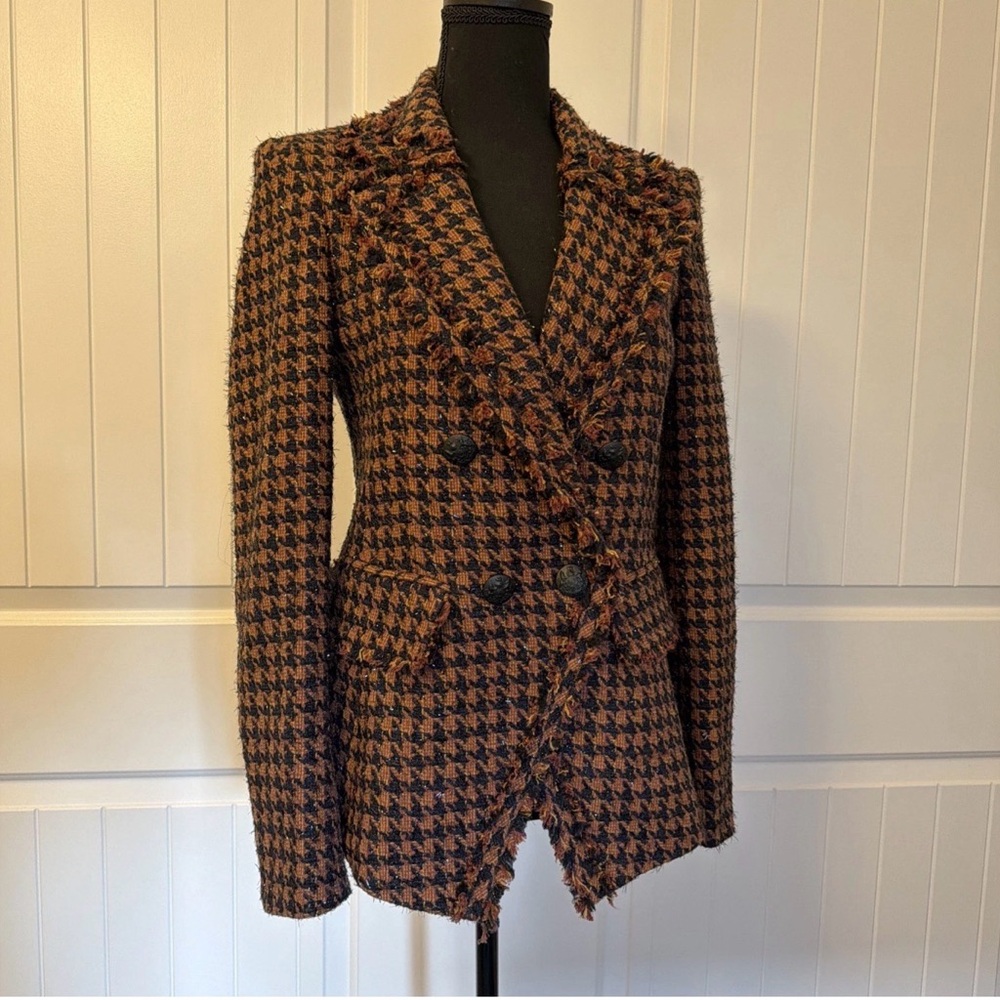 Veronica Beard Textured Houndstooth Blazer EUC